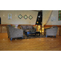 Trendy Design Indoor Water Hyacinth Sofa Set with Acacia Wooden Frame and Natural Wicker